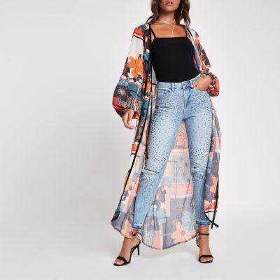 River Island Womens Gem Embellished Ripped Jeans