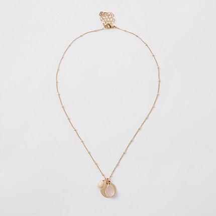 River Island Womens Gold Tone Cowry Shell Cluster Necklace