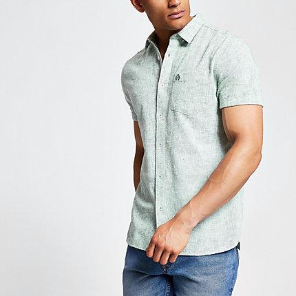 River Island Mens Textured Short Sleeve Shirt