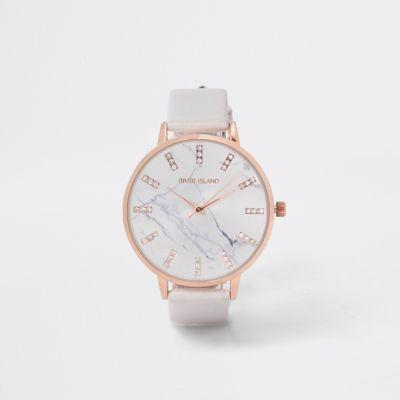 River Island Womens Marble Face Round Watch