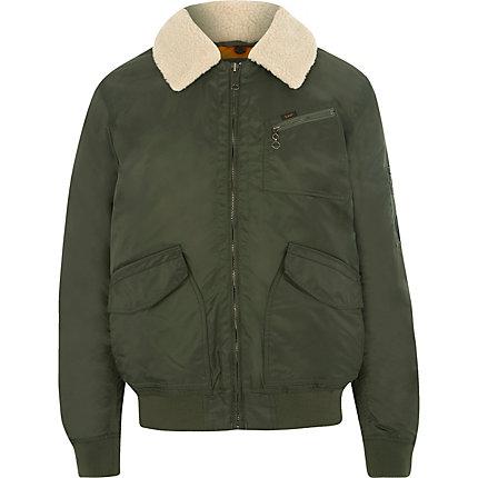 River Island Mens Lee Borg Collar Coach Jacket