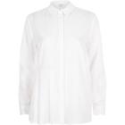 River Island Womens White Pleated Panel Shirt