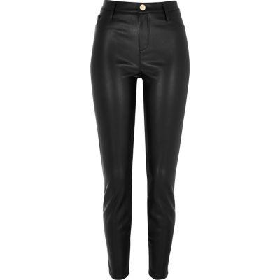 River Island Womens Leather Look Super Skinny Pants