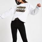 River Island Womens White Print 'l'amour' Print Sweatshirt