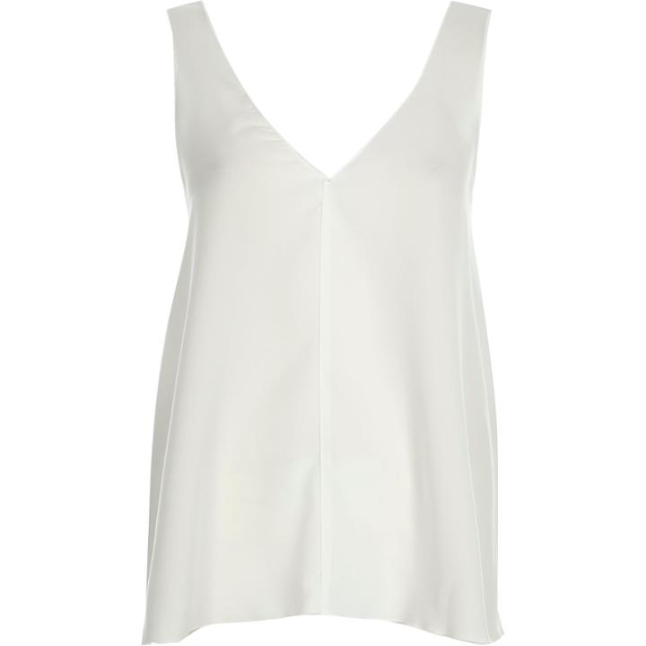 River Island Womens White V-neck Open Backk