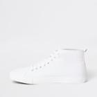 River Island Mens White Croc Embossed Mid Top Plimsolls