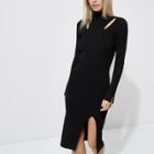 River Island Womens Knit Cut Out Turtle Neck Bodycon Dress