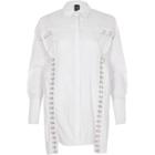 River Island Womens White Ri Studio Eyelet Hook And Eye Shirt