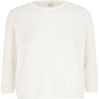 River Island Womens White Pattern Knit Crop Top