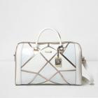River Island Womens White And Rose Gold Panel Weekend Bag