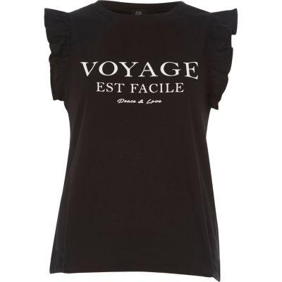 River Island Womens 'voyage' Print Frill Sleeve Tank Top