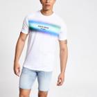 River Island Mens White Fade Printed Muscle Fit T-shirt