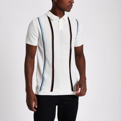 River Island Mens Slim Fit Stripe Polo Shirt