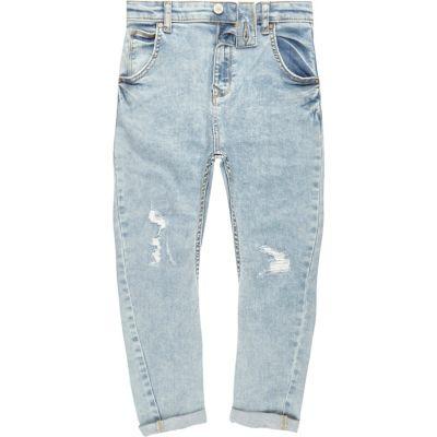 River Island Mens Boys Ripped Tony Slouch Jeans