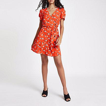 River Island Womens Print Button Down Mini Dress
