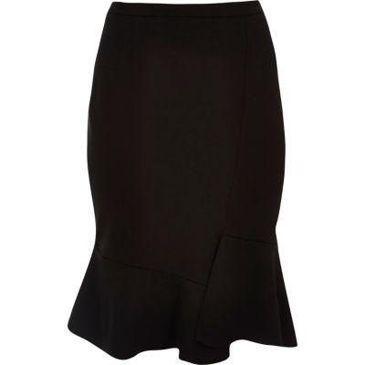River Island Womens Plus Ponte Frill Pencil Skirt