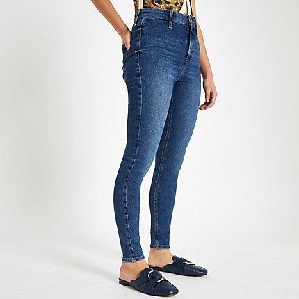 River Island Womens Petite Kaia High Rise Disco Jeans