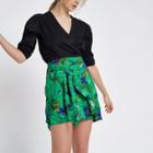 River Island Womens Floral Print Wrap Front Mini Skirt