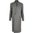 River Island Mens Wool-blend Smart Overcoat
