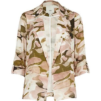 River Island Womens Petite Camo Blazer