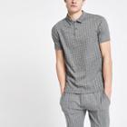River Island Mens Slim Fit Pinstripe Polo Shirt