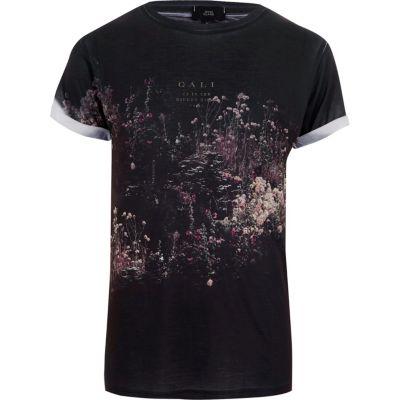 River Island Mens Floral Slim Fit Crew Neck T-shirt