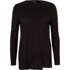River Island Womens Stepped Hem Long Sleeve T-shirt
