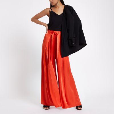 River Island Womens Petite Split Wide Leg Trousers