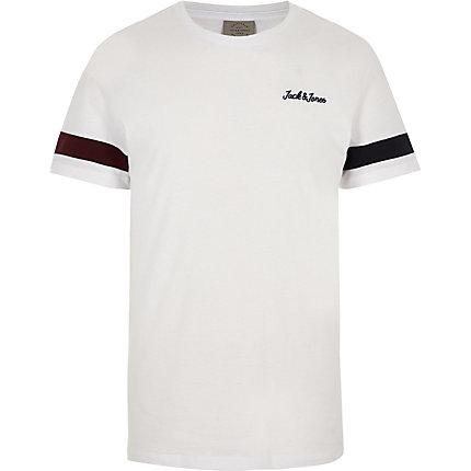 River Island Mens Jack And Jones Originals White Stripe T-shirt