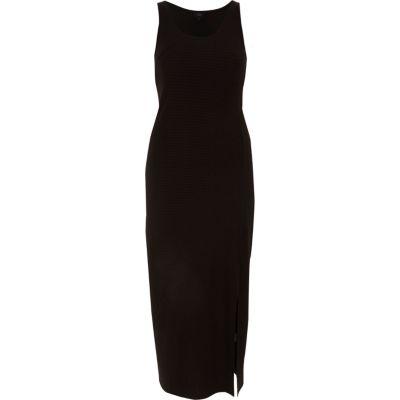 River Island Womens Ruched Sleeveless Side Split Maxi Dress