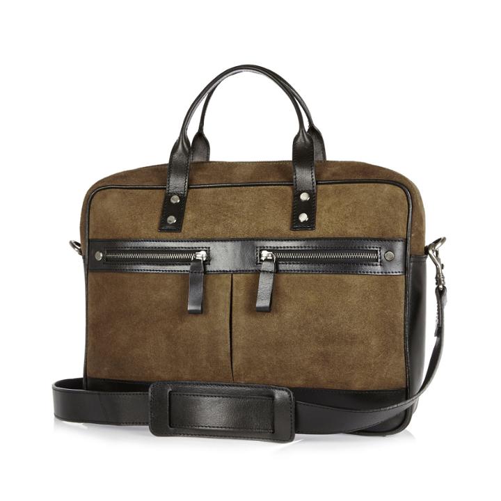River Island Mensdark Leather Workbag