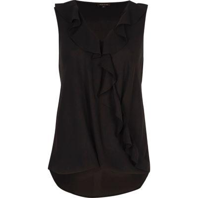 River Island Womens Frill Front Sleeveless Blouse