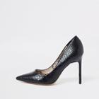 River Island Womens Croc Embossed Wide Fit Pumps