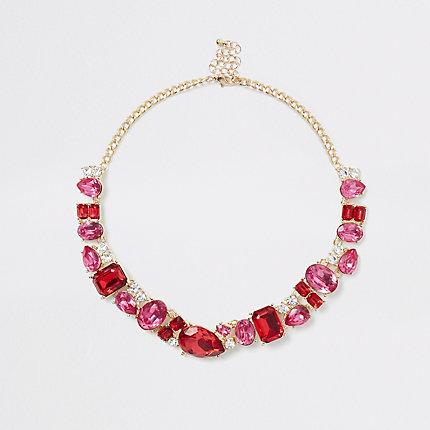 River Island Womens Gold Tone Jewel Pendant Necklace