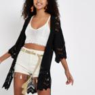 River Island Womens Crochet Knit Kimono Sleeve Cardigan