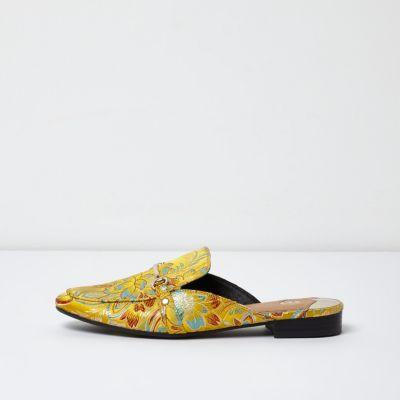 River Island Womens Floral Print Snaffle Backless Loafers