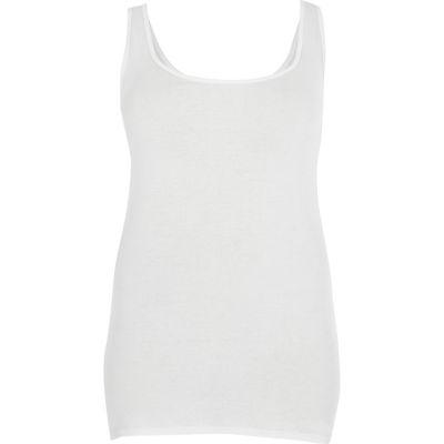 River Island Womens Plus White Scoop Neckk