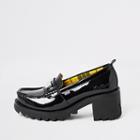 Womens Kickers Leather Patent Heeled Loafers