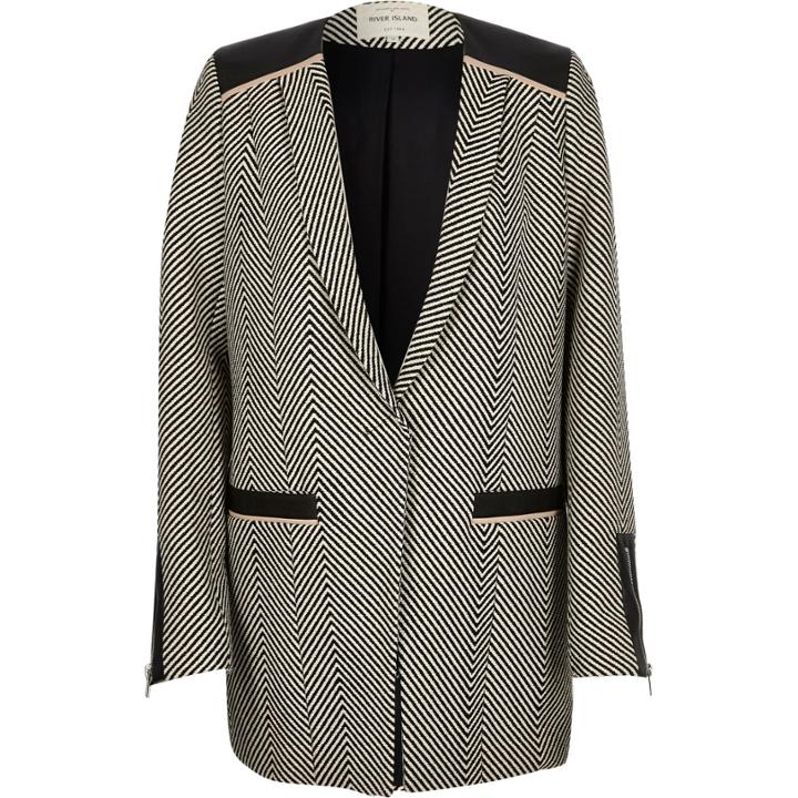River Island Womens Herringbone Long Blazer