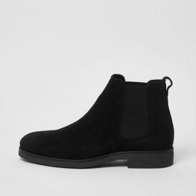 River Island Mens Wide Fit Suede Chelsea Boots