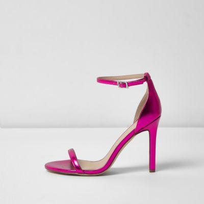 River Island Womens Metallic Wide Fit Barely There Sandals