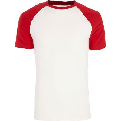 River Island Mens Short Raglan Sleeve Muscle Fit T-shirt