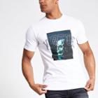 River Island Mens White Embellished Printed T-shirt