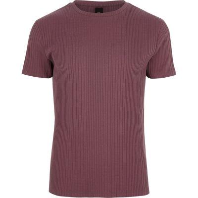 River Island Mens Chunky Rib Muscle Fit T-shirt