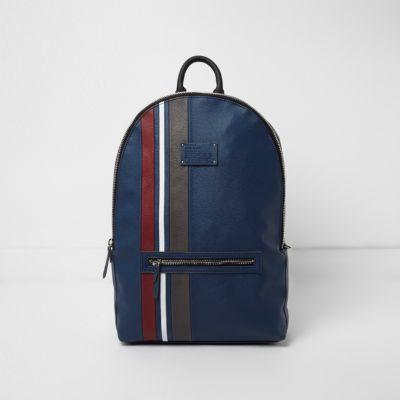 River Island Mens Stripe Panel Backpack