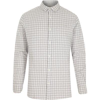 River Island Mens Basket Weave Check Shirt