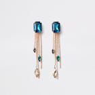 River Island Womens Gold Tone Gem Stone Drop Earrings