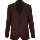 River Island Mens Berry Slim Fit Suit Jacket