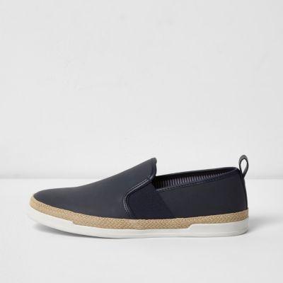 River Island Mens Espadrille Trim Slip On Plimsolls