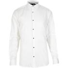 River Island Mens White Semi Cutaway Collar Slim Fit Shirt